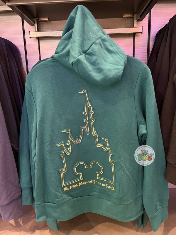 DLR WDW - Golden Mickey Icon Castle Green Hoodie Jacket (Adult) Online