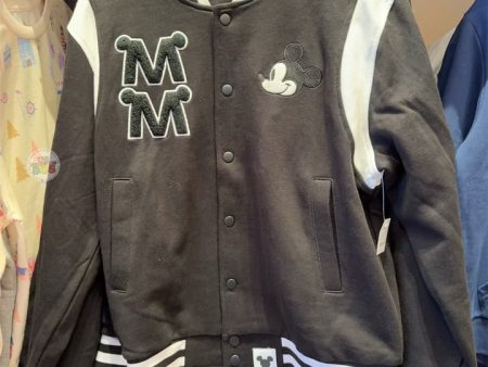 HKDL -  Mickey Mouse Black & White Baseball Jacket for Adults Discount