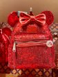 DLR WDW - Christmas 2024 - Loungefly Ruby Red Hidden Mickey Icon Sequin Ear Backpack For Cheap