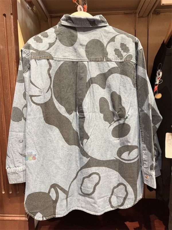 HKDL -  Mickey Mouse All Over Print Denim Shirt for Adults Online Hot Sale