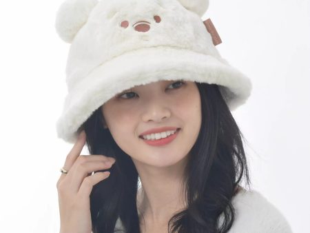 JDS - White Pooh x Winnie the Pooh Fruit Latte Color Fluffy Bucket Hat for Adults (Release Date: Oct 29, 2024) For Sale