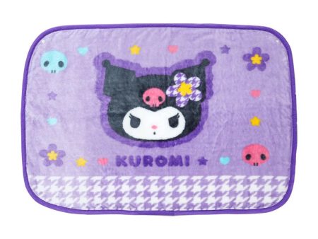 Japan Sanrio - Kuromi  Classical Houndstooth and Flowers  Blanket on Sale