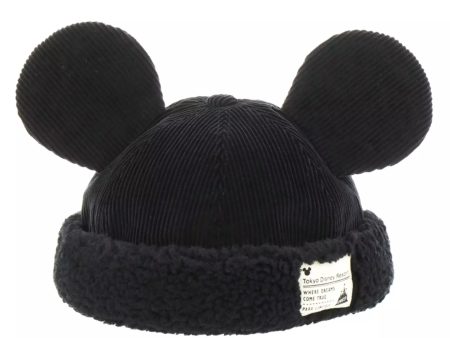 TDR Mickey & Minnie Mouse Fluffy & Warm 2024 Collection x Mickey Mouse Shaped Corduroy & Boa Cap Color: Black (Release Date: Oct 31, 2024) Online Hot Sale