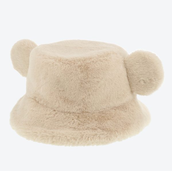 TDR - Fluffy Fluffy Warm Goods x Fluffy Boa Mickey Mouse Bucket Hat with Ear (Color: Beige) Supply