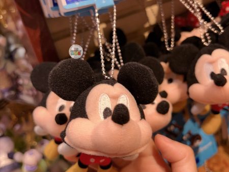 HKDL - Mickey Mouse Big Plushy Head Hat Shaped Keychain Fashion