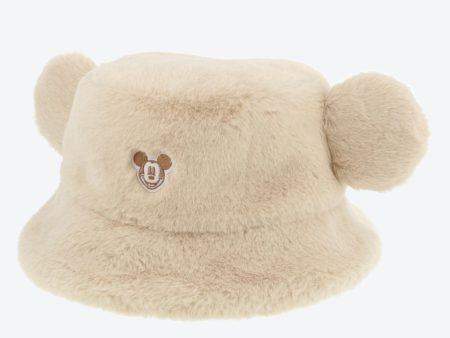 TDR - Fluffy Fluffy Warm Goods x Fluffy Boa Mickey Mouse Bucket Hat with Ear (Color: Beige) Supply