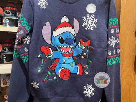 DLR WDW - Christmas 2024 - Santa Stitch Light-Up Knitted Sweater (Adult) Fashion