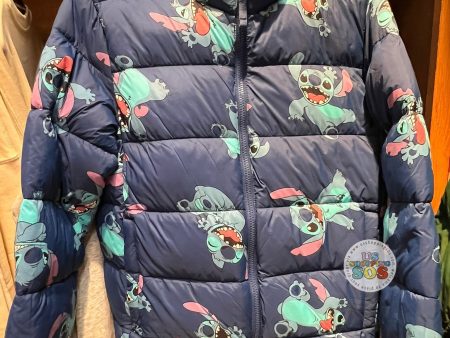 DLR WDW - Stitch All-Over-Print Navy Puffy Jacket (Adult) Online Hot Sale